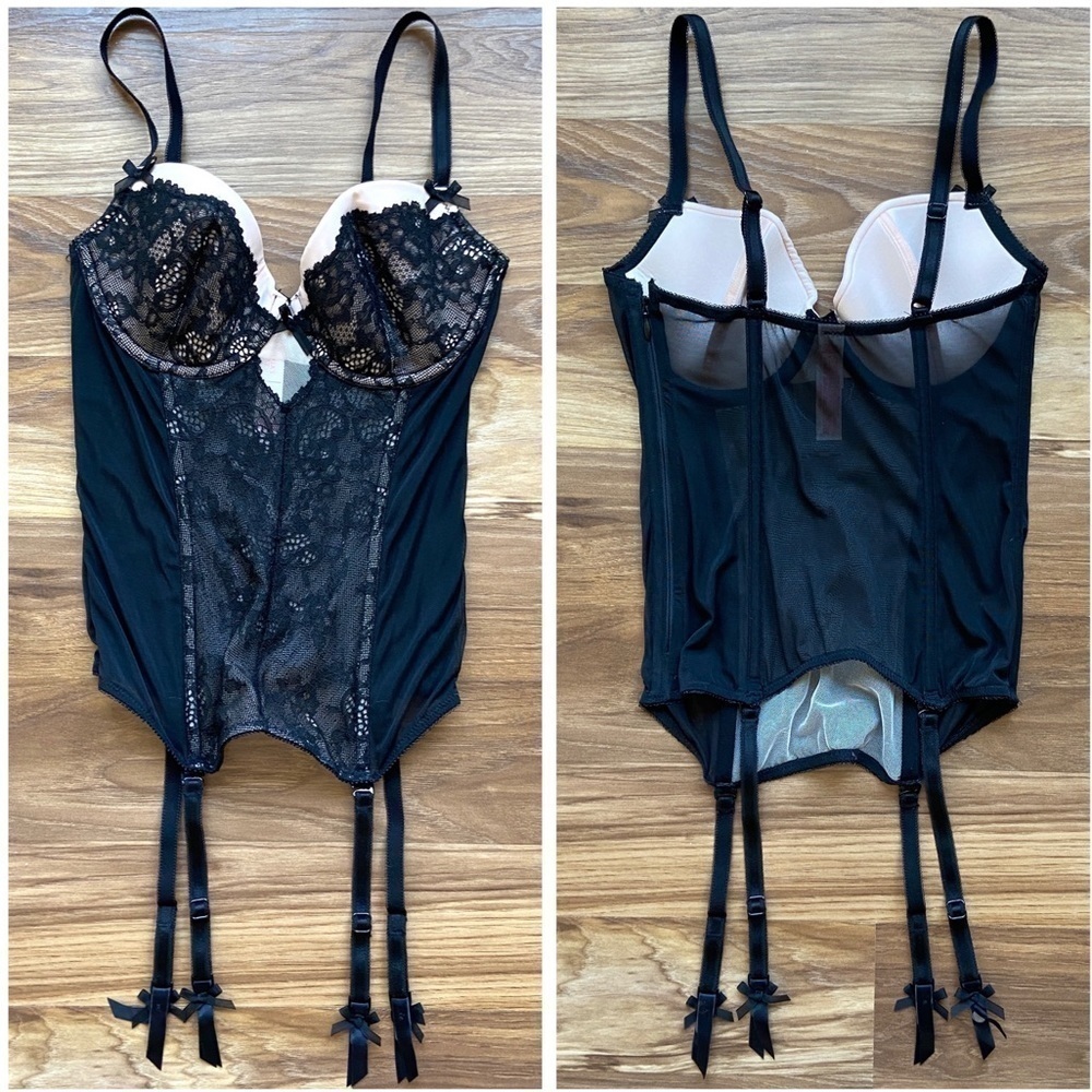 Victoria's Secret 34B Dream Angels Floral Lace & Rings Bustier Corset